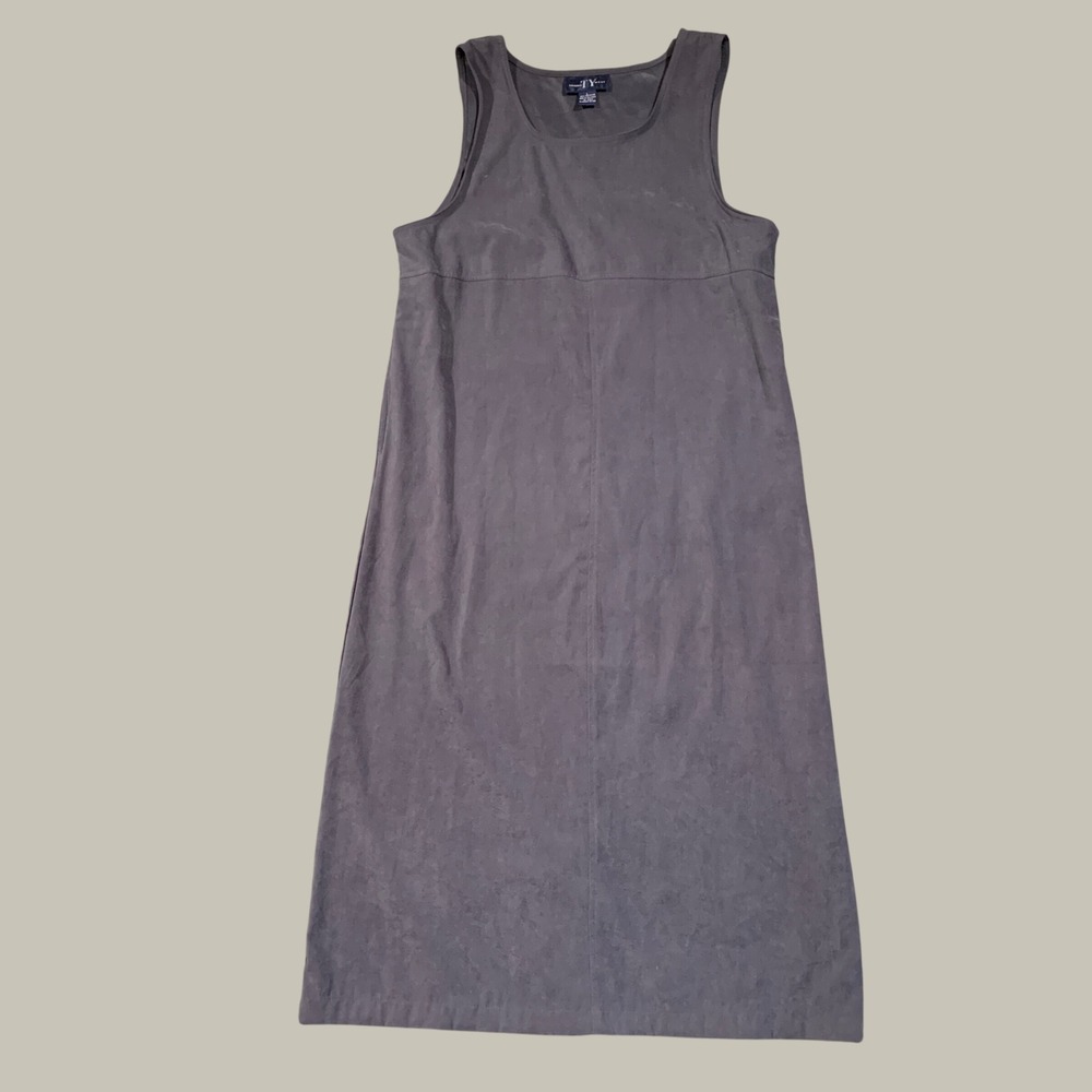 Original TY Wear Dress Womens L Jumper Sleeveless Faux Suede Midi 90s Y2K